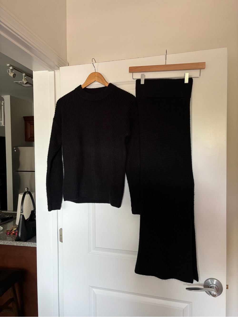 REVOLVE Black Ribbed Knit Sweater & Skirt Set